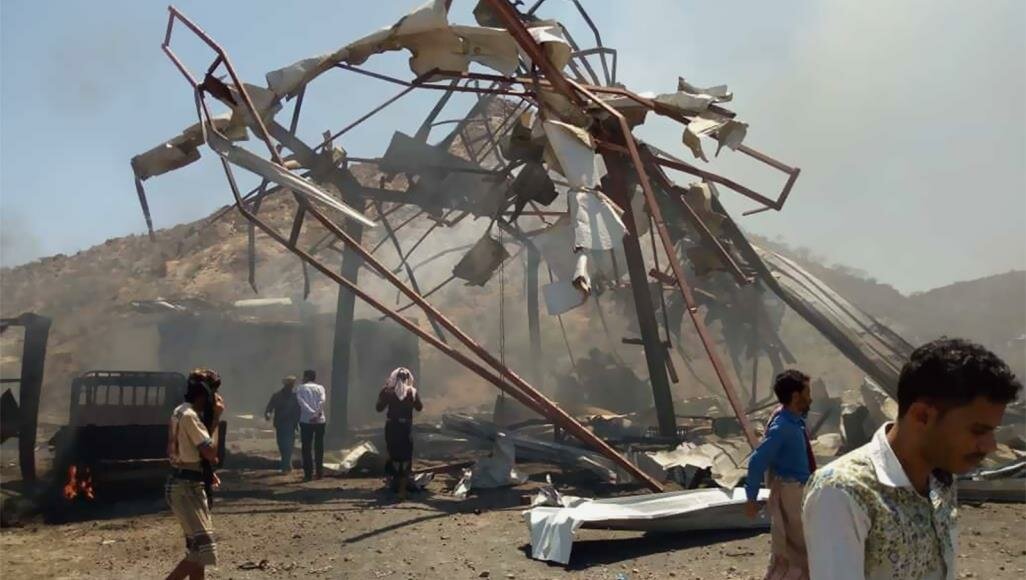 غارة جوية على محطة مشتقات نفطية في مدينة تعز